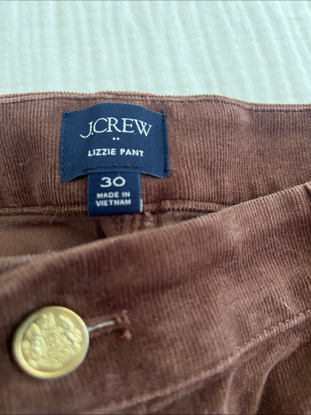J. Crew Lizzie Corduroy Women’s Pants in Brown - Picture 2 of 2